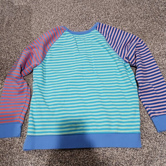 Lands' End striped crewneck sweatshirt women's - Picture 8 of 9